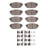 Semi-Metallic Brake Pads & Hardware Kit, 2012-2020 Fits Multiple Makes/Models, Position: Front & Rear