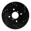 E-Line Drilled & Slotted Black Brake Rotor, 1989-1994 Suzuki, Position: Front Left - image 1