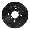 E-Line Drilled & Slotted Black Brake Rotor, 1989-1994 Suzuki, Position: Front Right - image 1