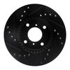 E-Line Drilled & Slotted Black Brake Rotor, 1999-2007 Suzuki, Position: Front Right - image 2
