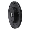 E-Line Drilled & Slotted Black Brake Rotor, 2007-2019 Suzuki, Position: Front Left - image 1