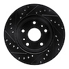 E-Line Drilled & Slotted Black Brake Rotor, 2007-2019 Suzuki, Position: Front Right - image 1