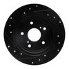 E-Line Drilled & Slotted Black Brake Rotor, 2010-2013 Suzuki, Position: Rear Right - image 2