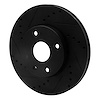 E-Line Drilled & Slotted Black Brake Rotor, 2004-2010 Fits Multiple Makes/Models, Position: Front Left - image 1
