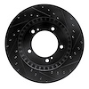 E-Line Drilled & Slotted Black Brake Rotor, 1996-1998 Suzuki, Position: Front Left - image 1