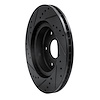 E-Line Drilled & Slotted Black Brake Rotor, 2006-2017 Suzuki, Position: Front Right