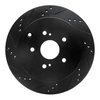 E-Line Drilled & Slotted Black Brake Rotor, 2009-2017 Suzuki, Position: Rear Left - image 4