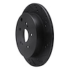 E-Line Drilled & Slotted Black Brake Rotor, 2009-2017 Suzuki, Position: Rear Right - image 1