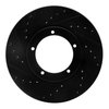 E-Line Drilled & Slotted Black Brake Rotor, 1967-1988 Audi/Porsche/Volkswagen, Position: Front Left - image 2