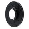 E-Line Drilled & Slotted Black Brake Rotor, 1967-1988 Audi/Porsche/Volkswagen, Position: Front Right - image 2
