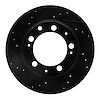E-Line Drilled & Slotted Black Brake Rotor, 1977-1988 Audi/Porsche/Volkswagen, Position: Rear Left - image 1