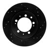 E-Line Drilled & Slotted Black Brake Rotor, 1977-1988 Audi/Porsche/Volkswagen, Position: Rear Left - image 3