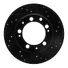 E-Line Drilled & Slotted Black Brake Rotor, 1977-1988 Audi/Porsche/Volkswagen, Position: Rear Right - image 1