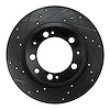 E-Line Drilled & Slotted Black Brake Rotor, 1986-1995 Audi/Porsche/Volkswagen, Position: Rear Left - image 1