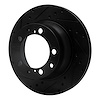 E-Line Drilled & Slotted Black Brake Rotor, 1987-1997 Audi/Porsche/Volkswagen, Position: Rear Left - image 1