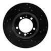 E-Line Drilled & Slotted Black Brake Rotor, 1987-1997 Audi/Porsche/Volkswagen, Position: Rear Left - image 4