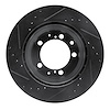 E-Line Drilled & Slotted Black Brake Rotor, 1987-1997 Audi/Porsche/Volkswagen, Position: Rear Right - image 1