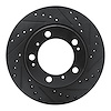 E-Line Drilled & Slotted Black Brake Rotor, 1997-2004 Audi/Porsche/Volkswagen, Position: Rear Right - image 1