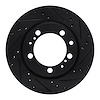 E-Line Drilled & Slotted Black Brake Rotor, 1991-1997 Audi/Porsche/Volkswagen, Position: Rear Left - image 1