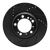 E-Line Drilled & Slotted Black Brake Rotor, 1999-2021 Audi/Porsche/Volkswagen, Position: Rear Right