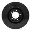 E-Line Drilled & Slotted Black Brake Rotor, Fits Select Audi/Porsche/Volkswagen, Position: Left Front - image 2