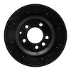 E-Line Drilled & Slotted Black Brake Rotor, 2005-2018 Audi/Porsche/Volkswagen, Position: Rear Right - image 1