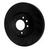 E-Line Drilled & Slotted Black Brake Rotor, 2008-2009 Audi/Porsche/Volkswagen, Position: Front Left - image 2