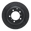 E-Line Drilled & Slotted Black Brake Rotor, 2019-2021 Audi/Porsche/Volkswagen, Position: Rear Left - image 1