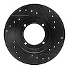 E-Line Drilled & Slotted Black Brake Rotor, 1987-1999 Fits Multiple Makes/Models, Position: Front Left
