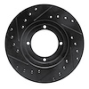 E-Line Drilled & Slotted Black Brake Rotor, 1987-1999 Fits Multiple Makes/Models, Position: Front Right - image 1