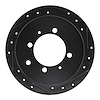 E-Line Drilled & Slotted Black Brake Rotor, 1991-1993 Kia/Hyundai/Genesis, Position: Rear Right - image 1