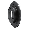 E-Line Drilled & Slotted Black Brake Rotor, 1997-2006 Kia/Hyundai/Genesis, Position: Rear Right - image 1