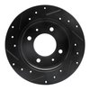 E-Line Drilled & Slotted Black Brake Rotor, 1997-2006 Kia/Hyundai/Genesis, Position: Rear Right - image 4