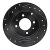 E-Line Drilled & Slotted Black Brake Rotor, 1999-2006 Kia/Hyundai/Genesis, Position: Rear Right - image 1