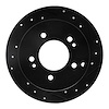 E-Line Drilled & Slotted Black Brake Rotor, 2001-2010 Kia/Hyundai/Genesis, Position: Rear Right - image 1