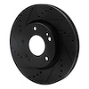 E-Line Drilled & Slotted Black Brake Rotor, 2003-2013 Kia/Hyundai/Genesis, Position: Front Left - image 1