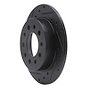 E-Line Drilled & Slotted Black Brake Rotor, 2003-2008 Kia/Hyundai/Genesis, Position: Rear Left - image 1