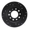 E-Line Drilled & Slotted Black Brake Rotor, 2003-2008 Kia/Hyundai/Genesis, Position: Rear Left - image 2