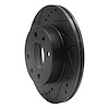 E-Line Drilled & Slotted Black Brake Rotor, 2003-2006 Fits Multiple Makes/Models, Position: Front Left - image 1