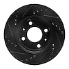 E-Line Drilled & Slotted Black Brake Rotor, 2003-2006 Fits Multiple Makes/Models, Position: Front Right - image 1