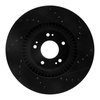 E-Line Drilled & Slotted Black Brake Rotor, 2009-2011 Kia/Hyundai/Genesis, Position: Front Left - image 4