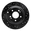 E-Line Drilled & Slotted Black Brake Rotor, 2010-2016 Kia/Hyundai/Genesis, Position: Rear Right - image 1