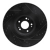 E-Line Drilled & Slotted Black Brake Rotor, 2012-2017 Kia/Hyundai/Genesis, Position: Front Left - image 1