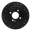 E-Line Drilled & Slotted Black Brake Rotor, Fits Select Fits Multiple Makes/Models, Position: Rear Left - image 1