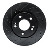 E-Line Drilled & Slotted Black Brake Rotor, 2007-2009 Kia/Hyundai/Genesis, Position: Front Left - image 1