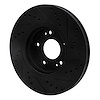 E-Line Drilled & Slotted Black Brake Rotor, 2010-2013 Kia/Hyundai/Genesis, Position: Front Left - image 1