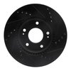 E-Line Drilled & Slotted Black Brake Rotor, Fits Select Kia/Hyundai/Genesis, Position: Front Left - image 4