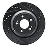 E-Line Drilled & Slotted Black Brake Rotor, Fits Select Kia/Hyundai/Genesis, Position: Rear Right - image 1