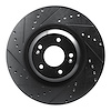 E-Line Drilled & Slotted Black Brake Rotor, Fits Select Kia/Hyundai/Genesis, Position: Front Left - image 1