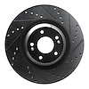E-Line Drilled & Slotted Black Brake Rotor, Fits Select Kia/Hyundai/Genesis, Position: Front Right - image 1